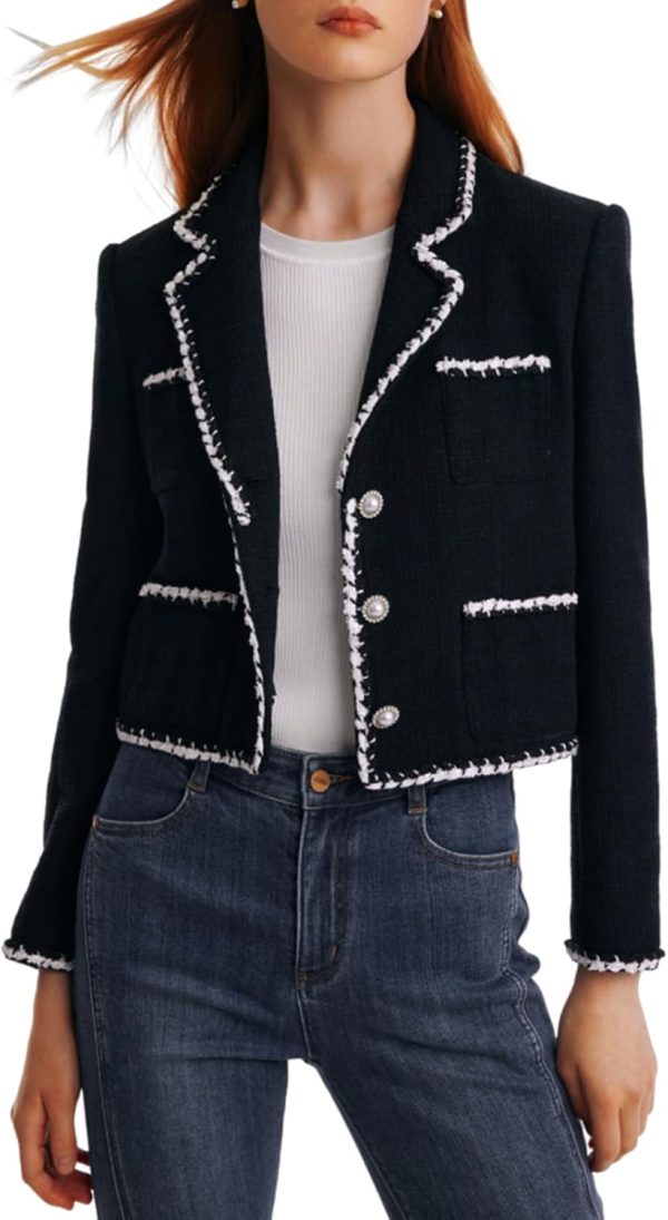 2025 Womens Casual Blazers Long Sve Work Office Open Front Suit Jacket Business Blazer